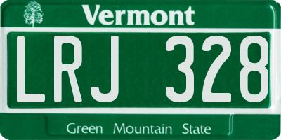 VT license plate LRJ328