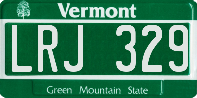 VT license plate LRJ329