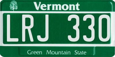 VT license plate LRJ330