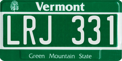 VT license plate LRJ331