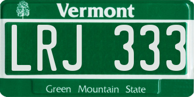 VT license plate LRJ333