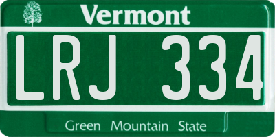 VT license plate LRJ334