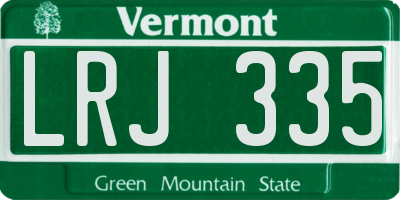 VT license plate LRJ335