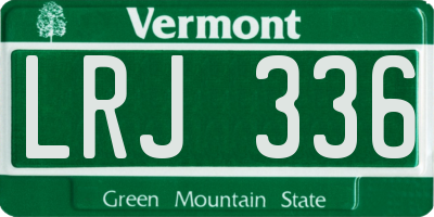 VT license plate LRJ336
