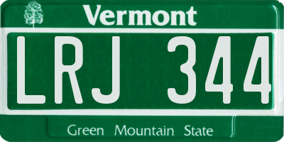 VT license plate LRJ344