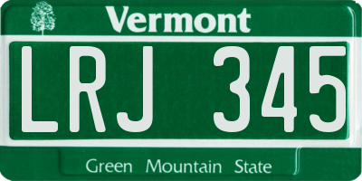 VT license plate LRJ345