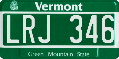 VT license plate LRJ346