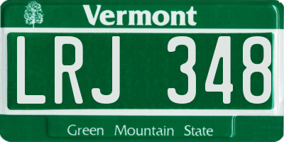 VT license plate LRJ348