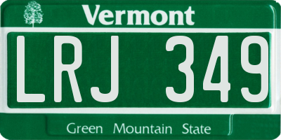 VT license plate LRJ349