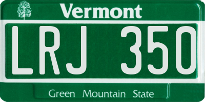 VT license plate LRJ350