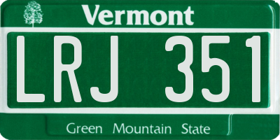 VT license plate LRJ351
