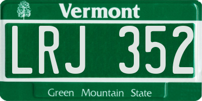 VT license plate LRJ352
