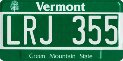VT license plate LRJ355