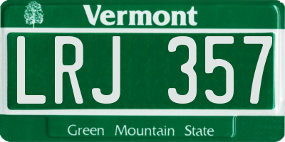 VT license plate LRJ357