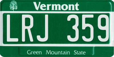 VT license plate LRJ359