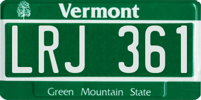 VT license plate LRJ361