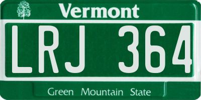 VT license plate LRJ364