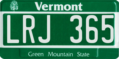 VT license plate LRJ365