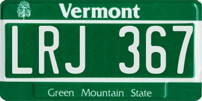 VT license plate LRJ367