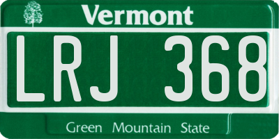 VT license plate LRJ368