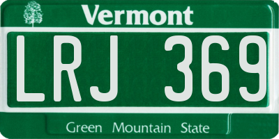 VT license plate LRJ369