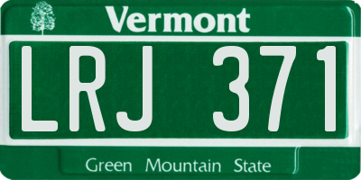 VT license plate LRJ371