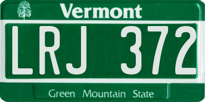 VT license plate LRJ372