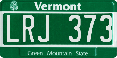 VT license plate LRJ373