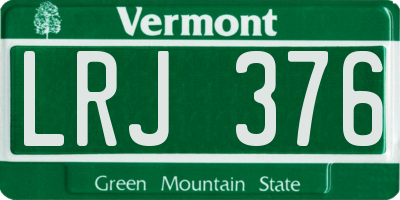VT license plate LRJ376