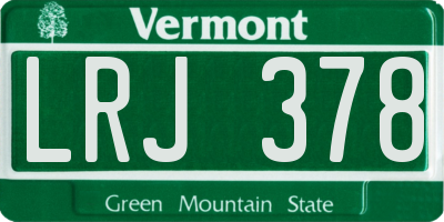 VT license plate LRJ378