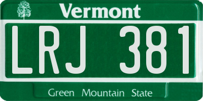 VT license plate LRJ381