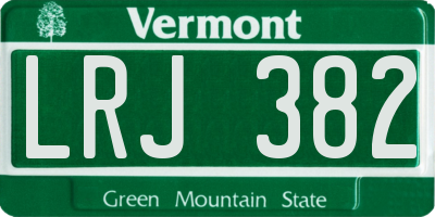 VT license plate LRJ382