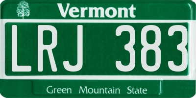 VT license plate LRJ383