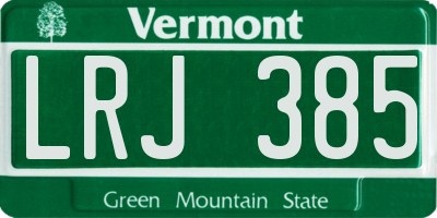 VT license plate LRJ385