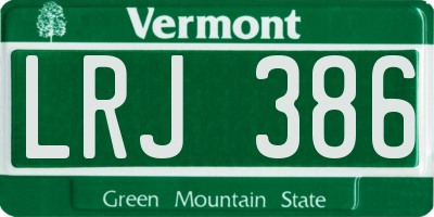 VT license plate LRJ386