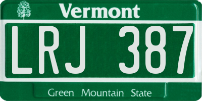 VT license plate LRJ387