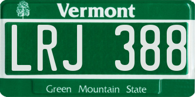 VT license plate LRJ388