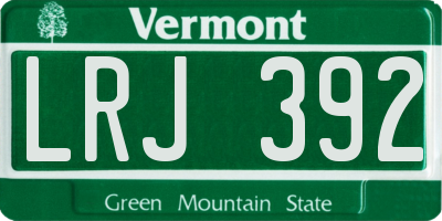 VT license plate LRJ392
