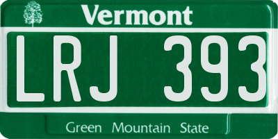 VT license plate LRJ393