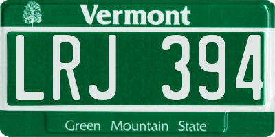 VT license plate LRJ394