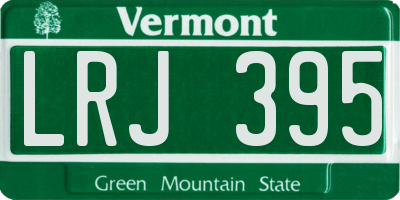 VT license plate LRJ395