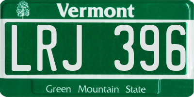 VT license plate LRJ396