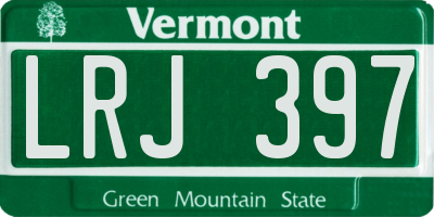 VT license plate LRJ397