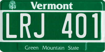 VT license plate LRJ401