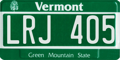 VT license plate LRJ405