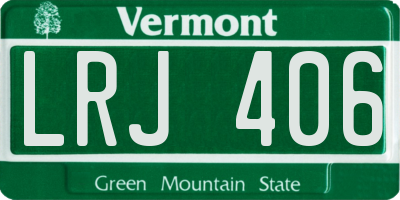 VT license plate LRJ406