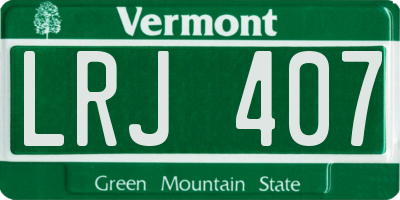 VT license plate LRJ407