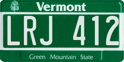 VT license plate LRJ412