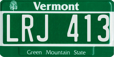 VT license plate LRJ413