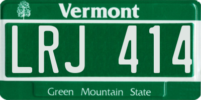 VT license plate LRJ414
